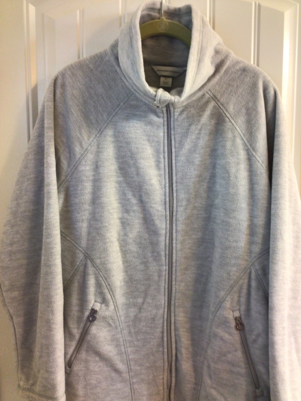 Christopher & Banks Heather Grey Full-zip Fleece Jacket Sz XL